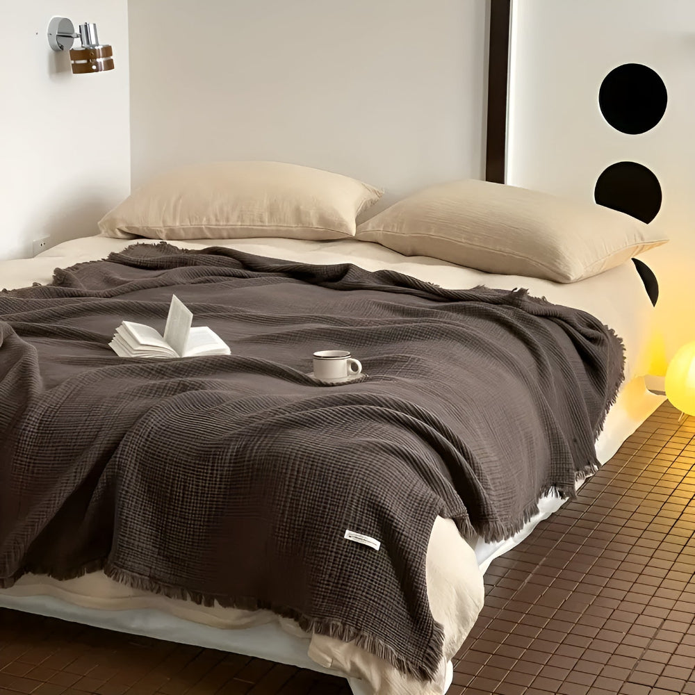 Baumwoll-Krepp-Fransen-Decke
