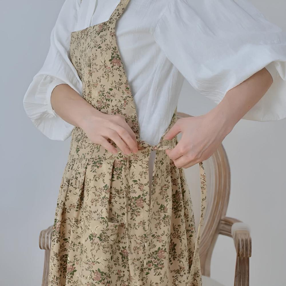 Klassische Baumwoll-Florale Schürze