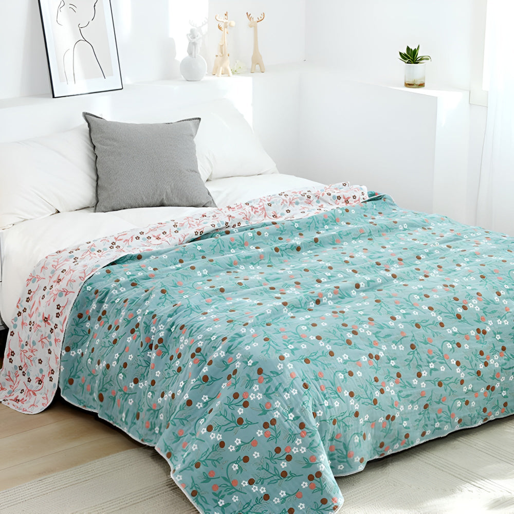 Blumige Baumwoll-Gaze-Decke