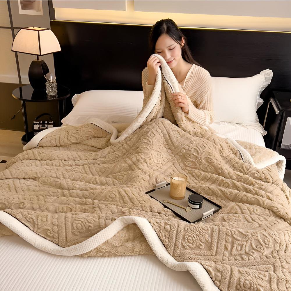 Samt Mandala Sherpa Decke