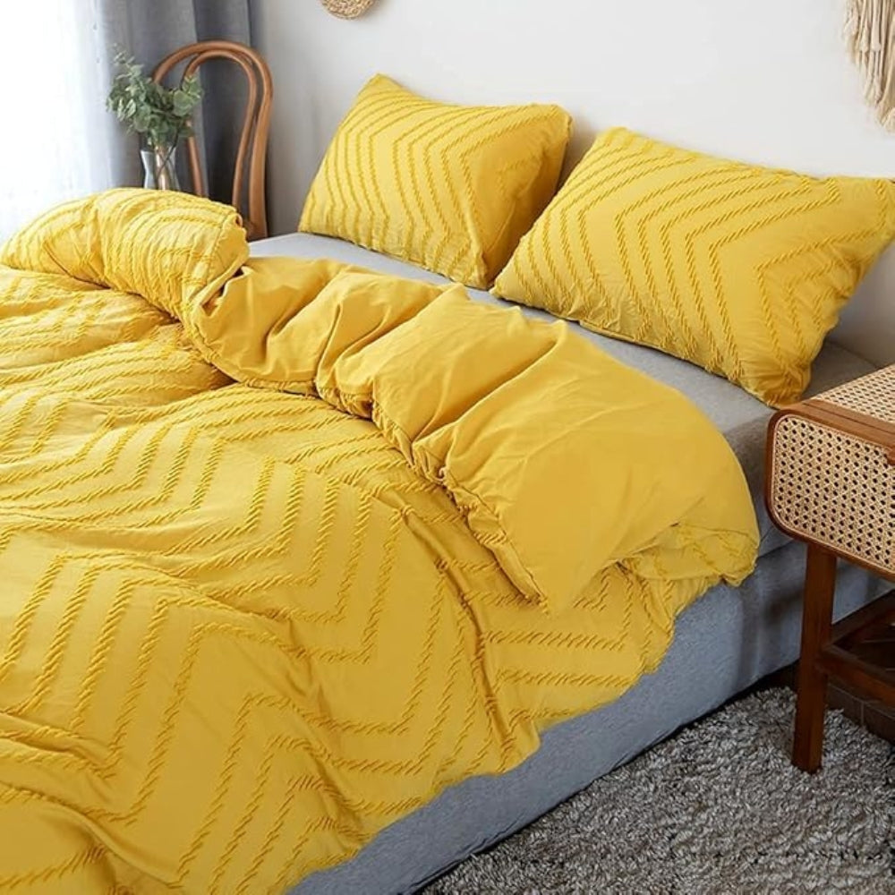 Chevron Plüsch Bettbezug | 3-teiliges Set