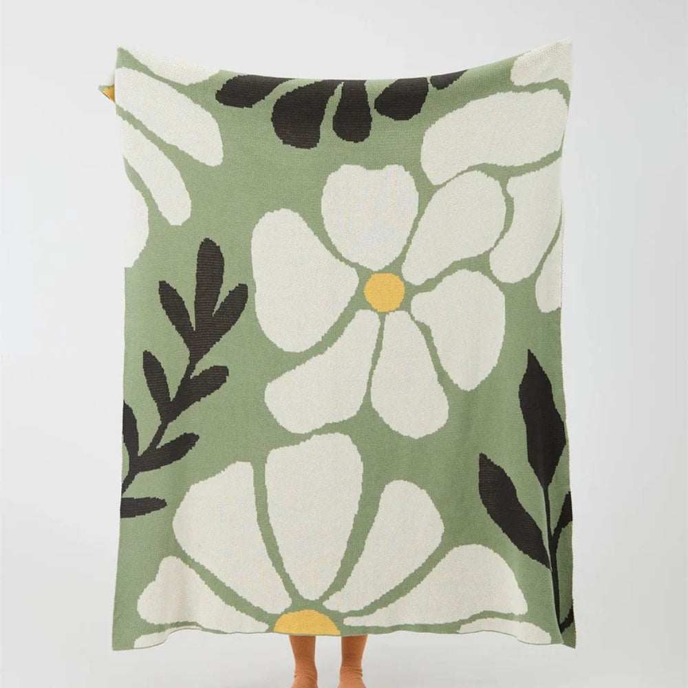 Skandinavische Bold Blumenmuster Decke