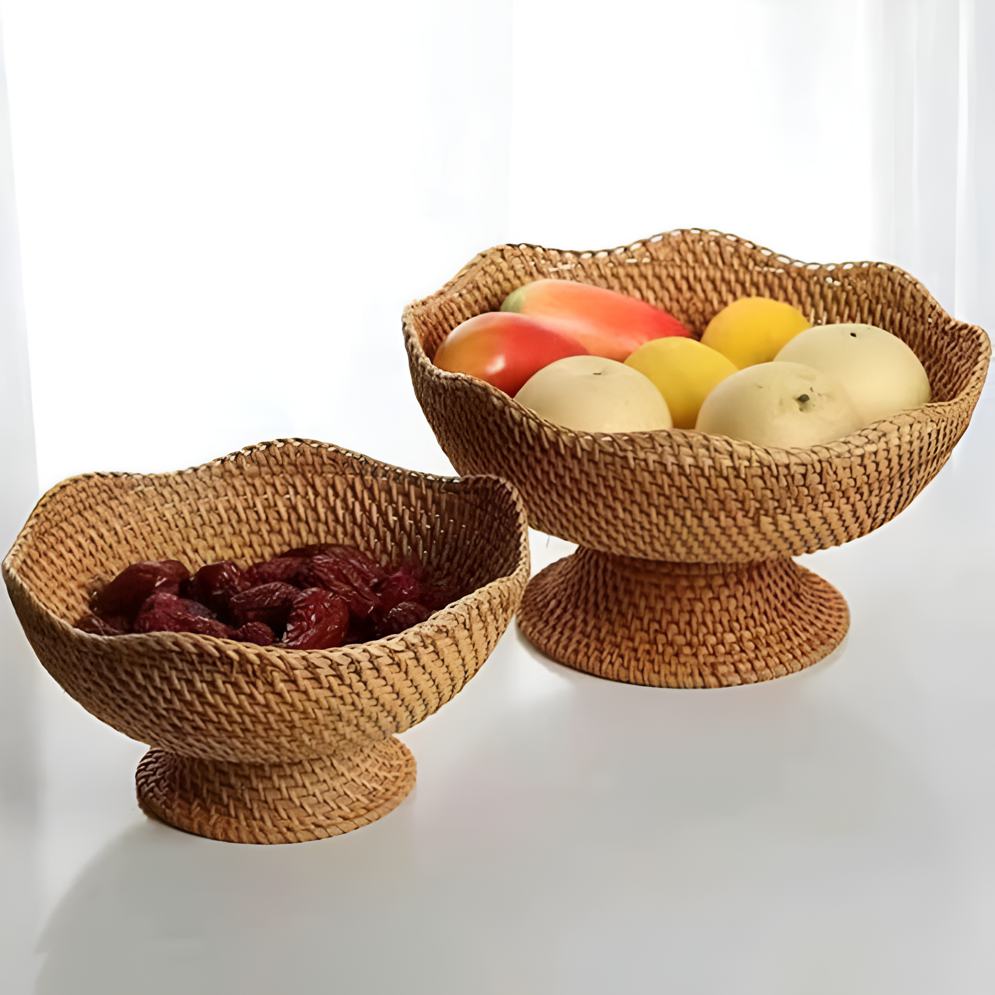 Natürlicher Rattan Handgewebter Obstkorb