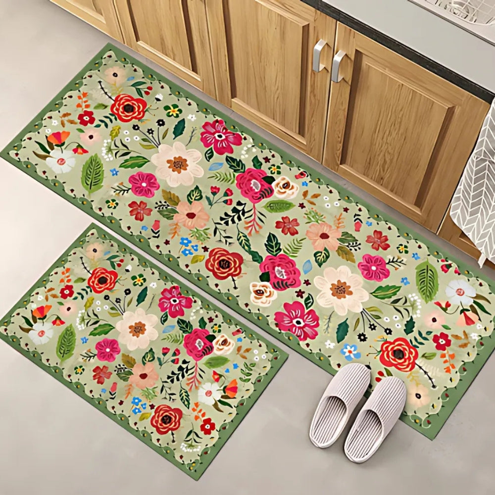 Wiesen Boho Blumen Küchenteppich Set