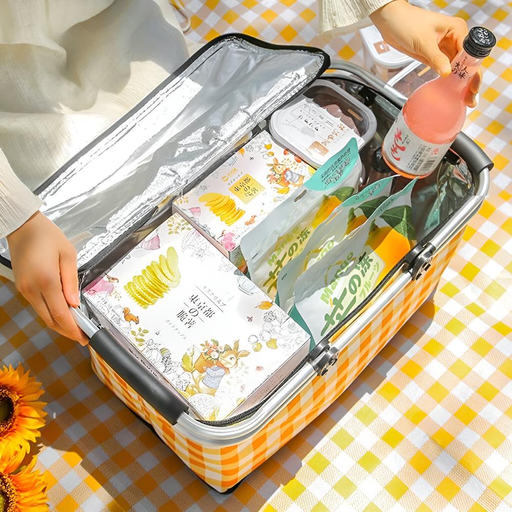 Faltbarer Karierter Picknickkorb