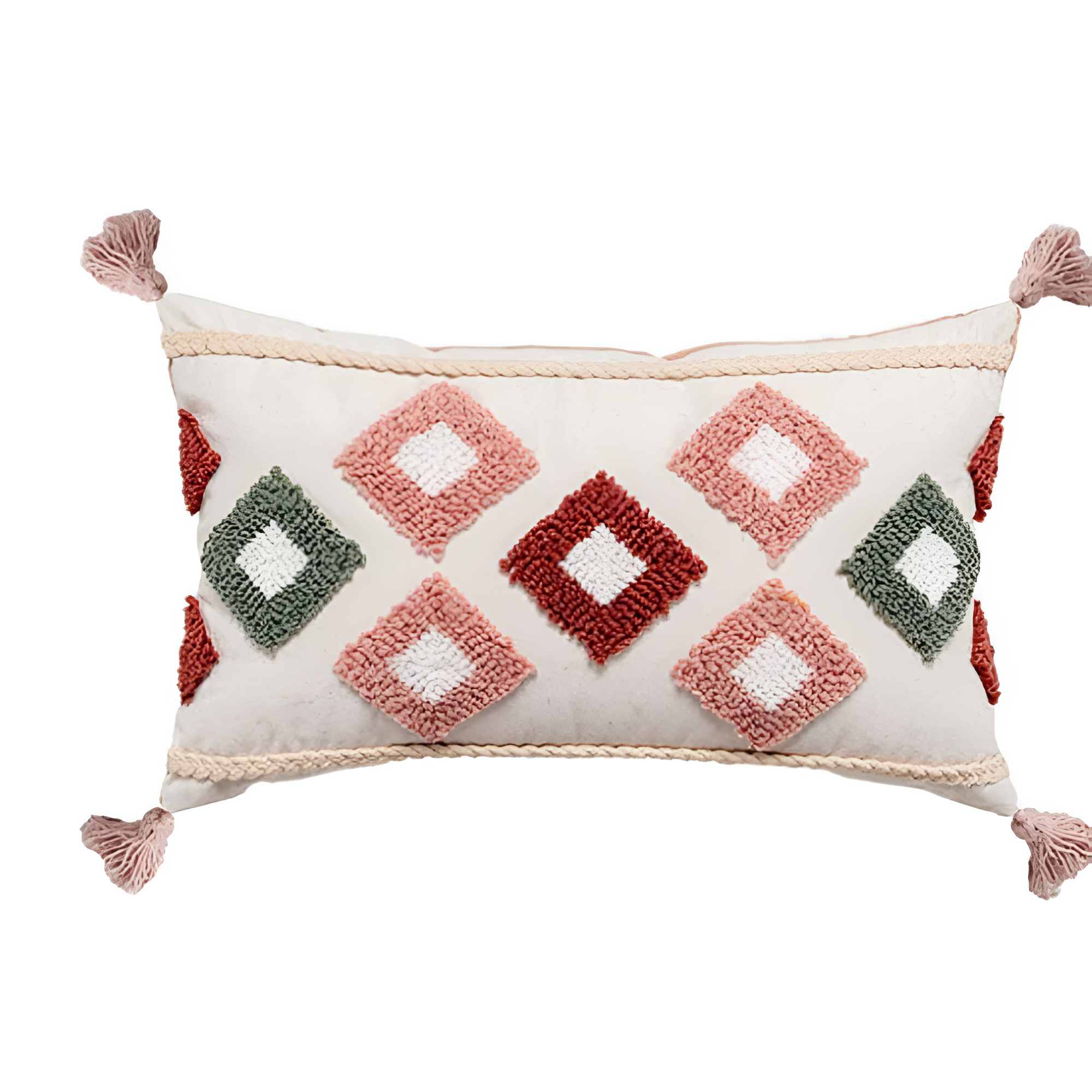 Gepolsterter Bestickter Boho Kissenbezug