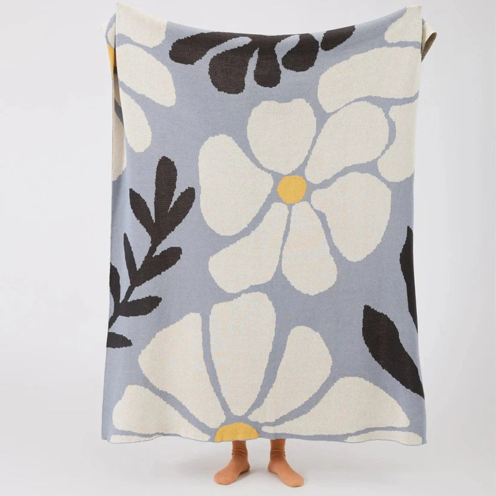 Skandinavische Bold Blumenmuster Decke