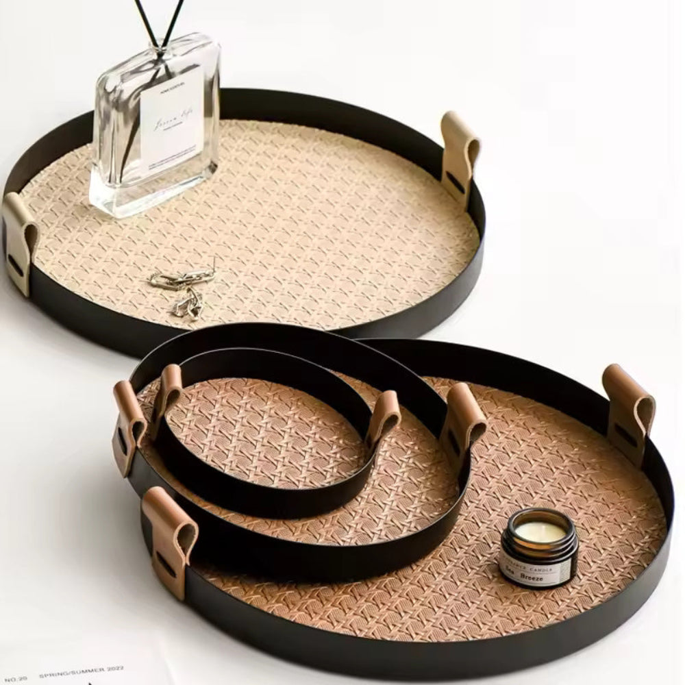 Nordisch inspiriertes Rattan-Weave Tablett