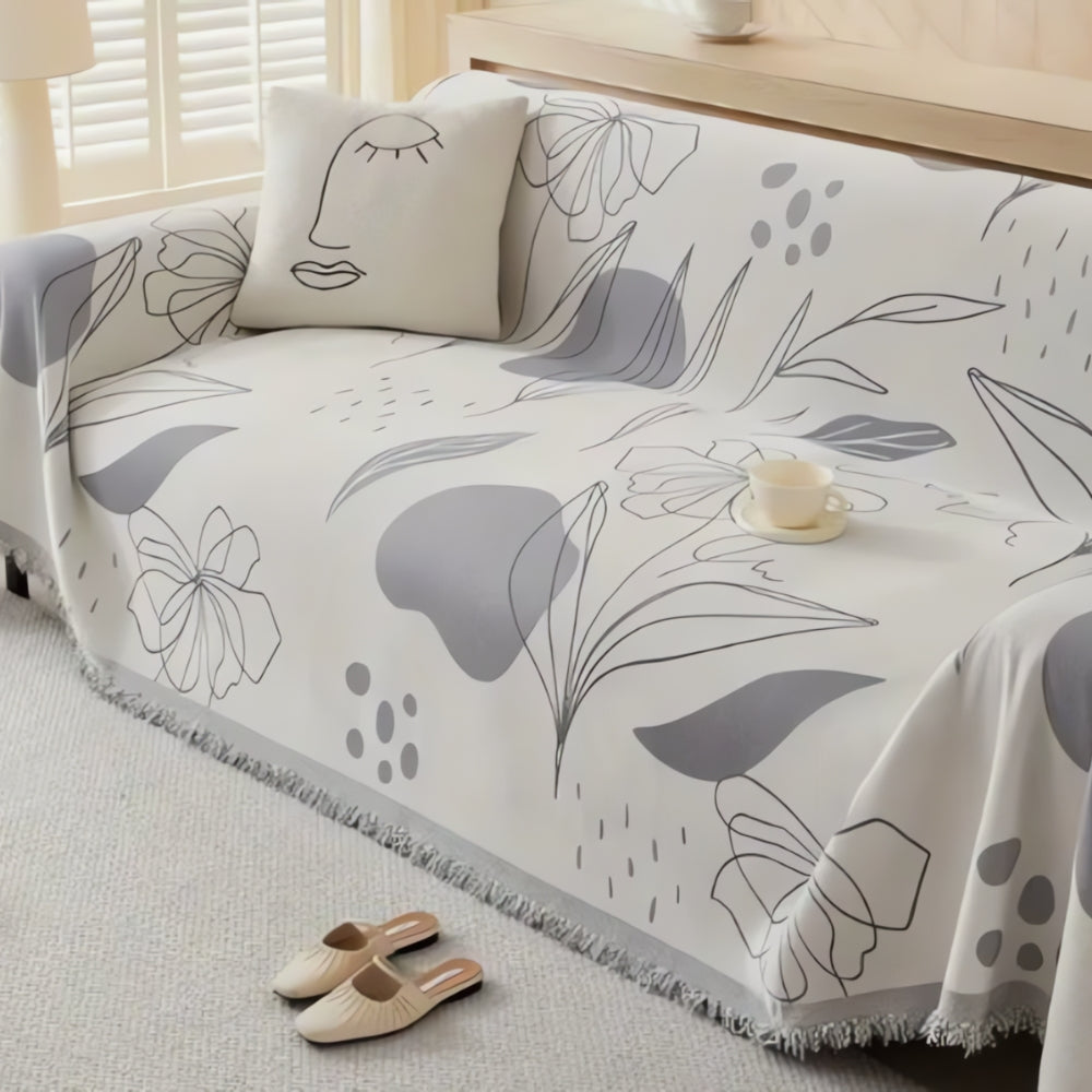 Florale Essenz Chenille Sofaüberwurf