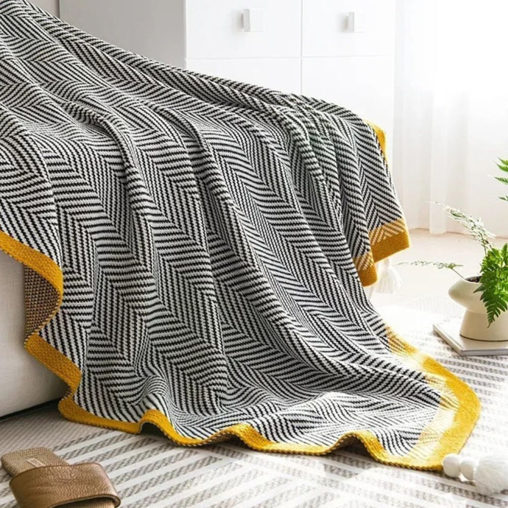 Goldene Chevron Luxusdecke