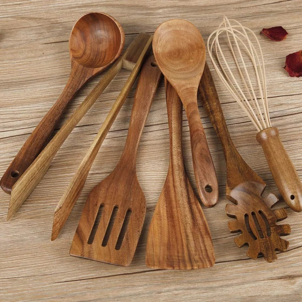 Premium Holzkochutensilien | 7 Sets