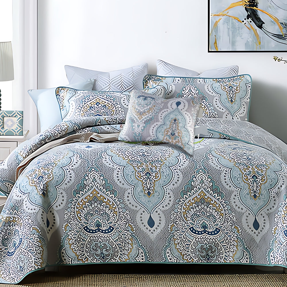 Paisley Aqua Teal Bettüberwurf-Set