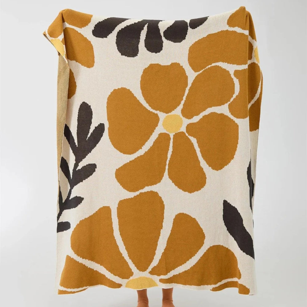 Skandinavische Bold Blumenmuster Decke