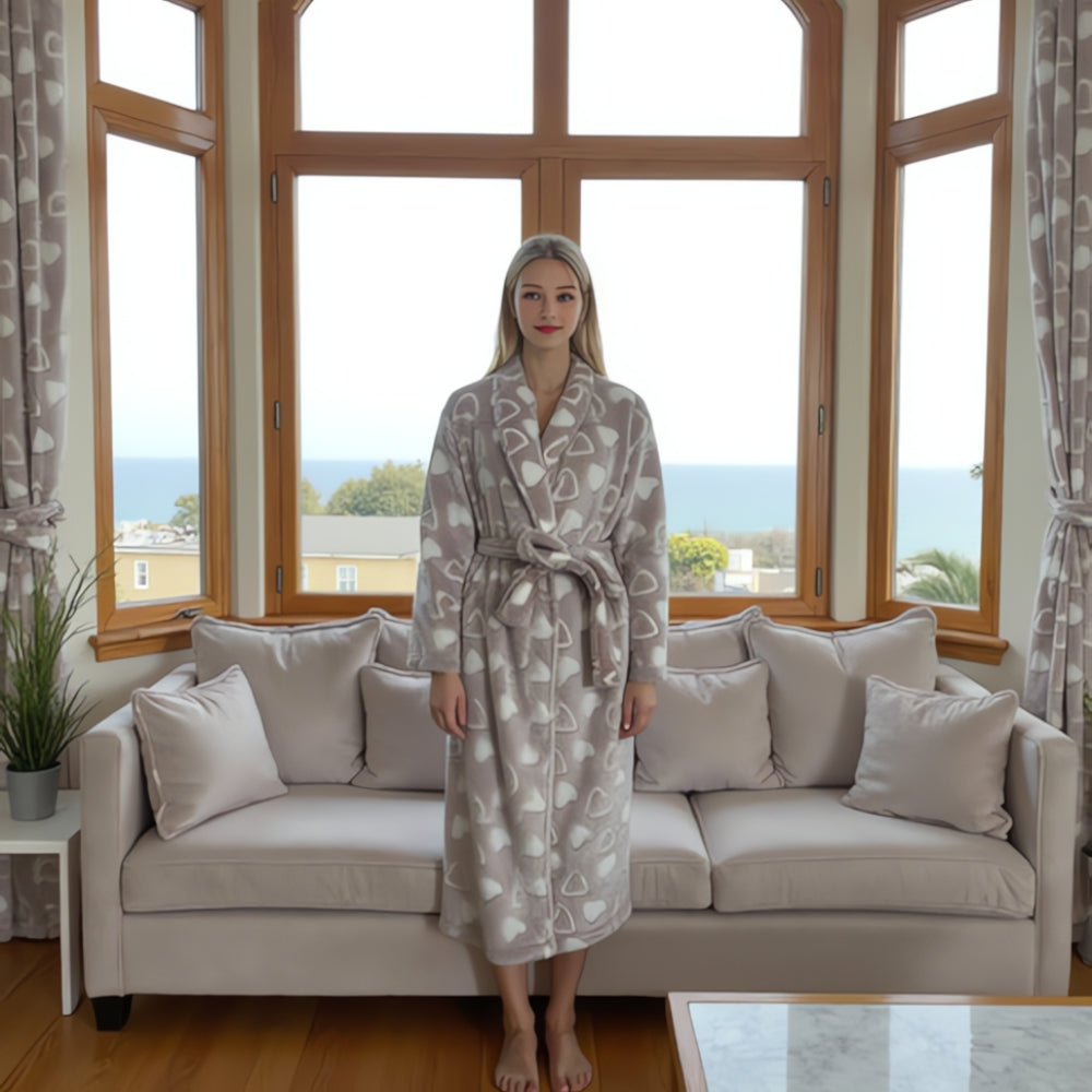 Plüsch Fleece Bademantel