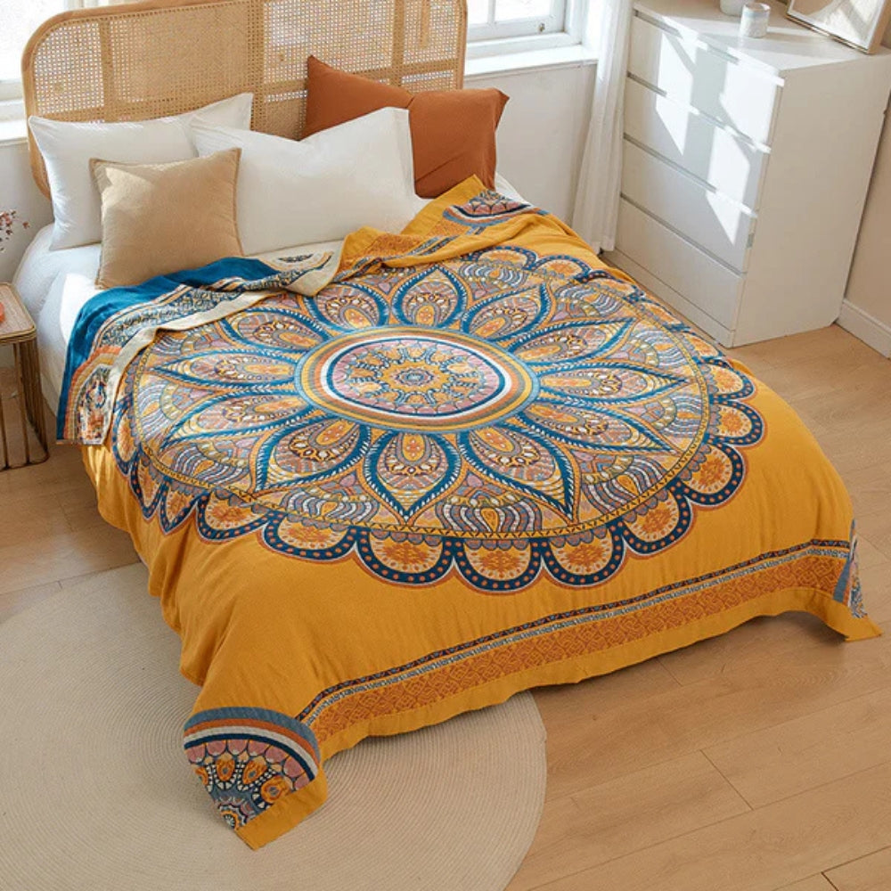 Goldene Lotus Komfort Wende-Decke