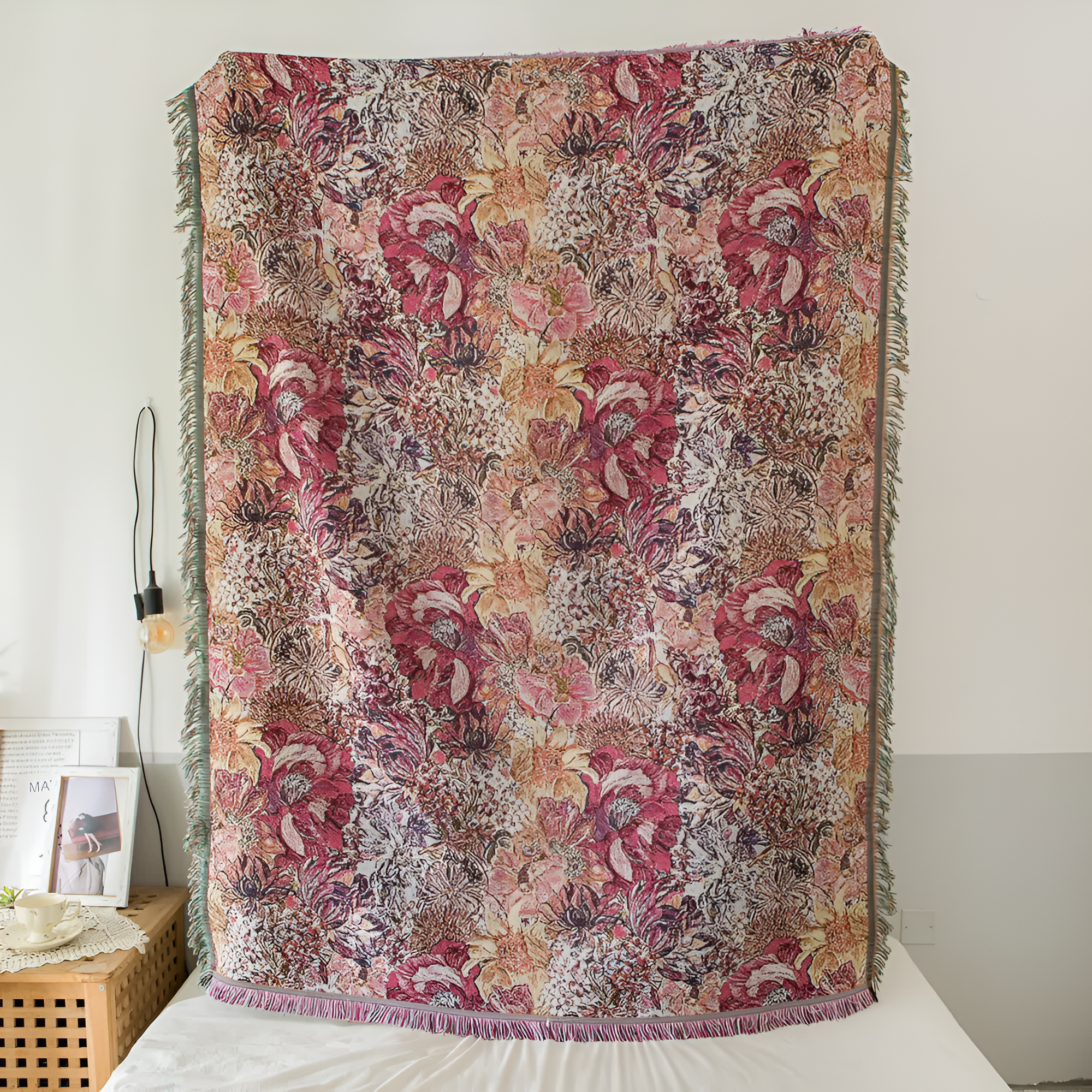 Vintage Floral Fransenwurfdecke