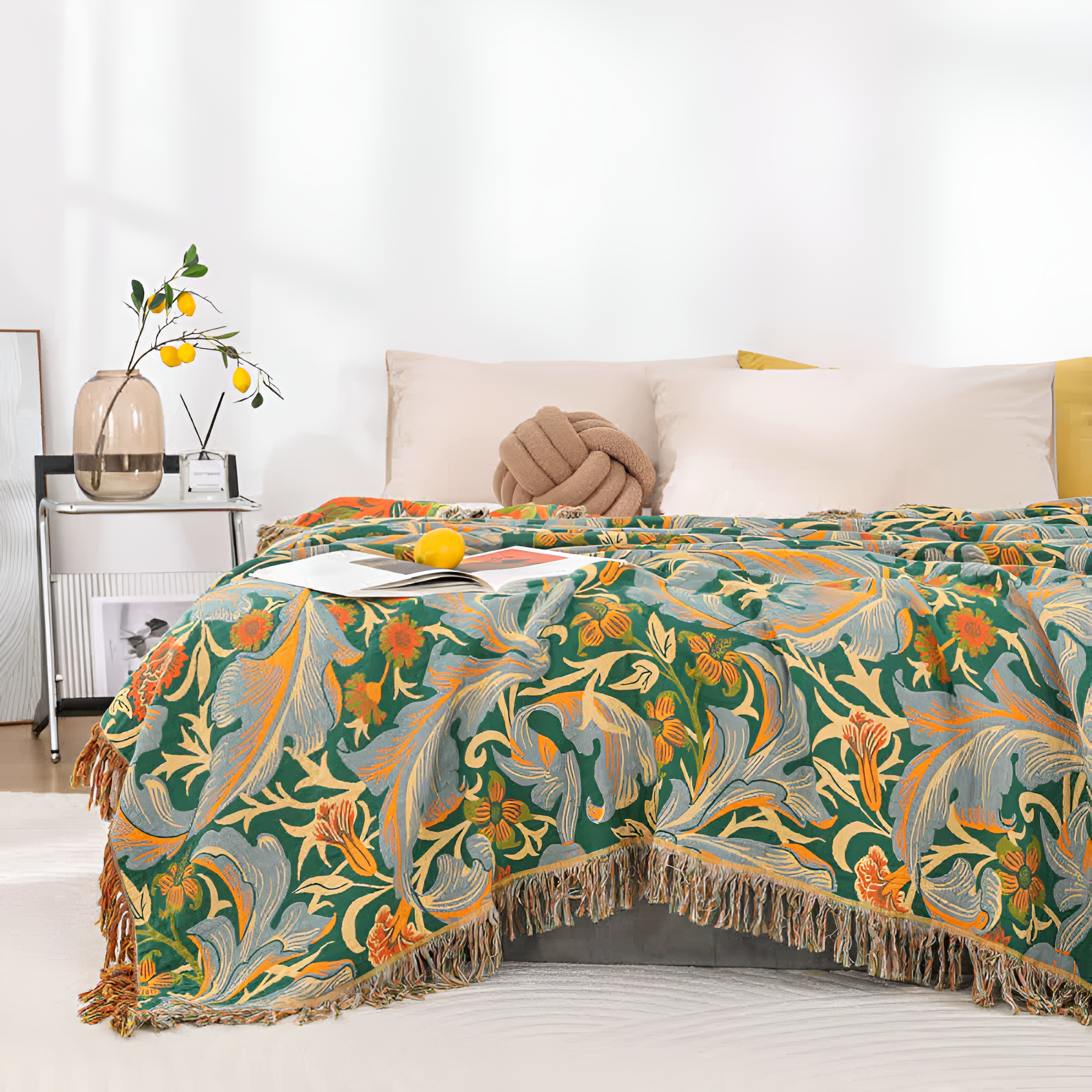 Vintage Blumen Wandteppich Decke