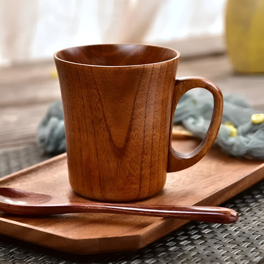 Rustikale Japanische Stil Holzbecher