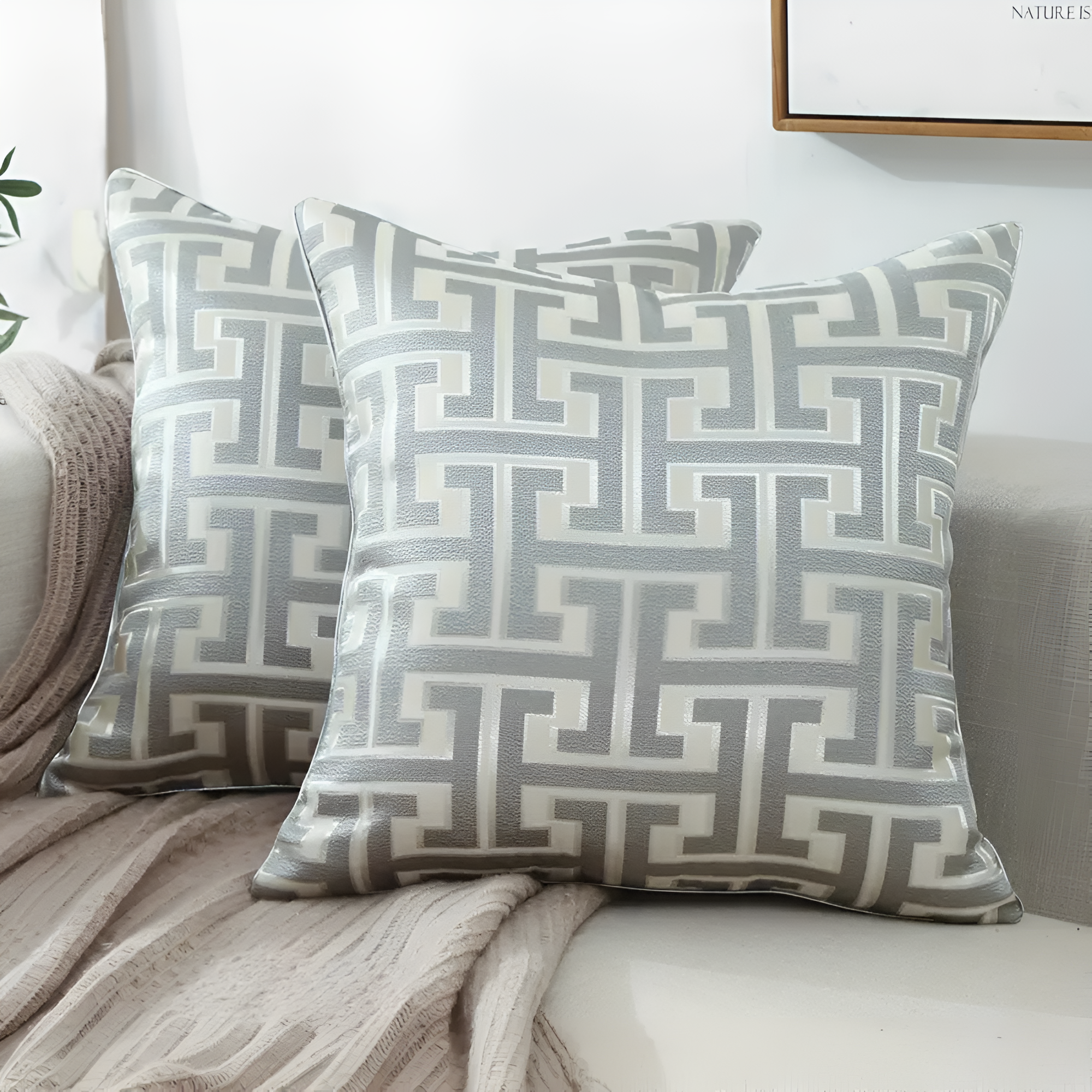 Geometrisches Jacquard Luxus Kissenbezug