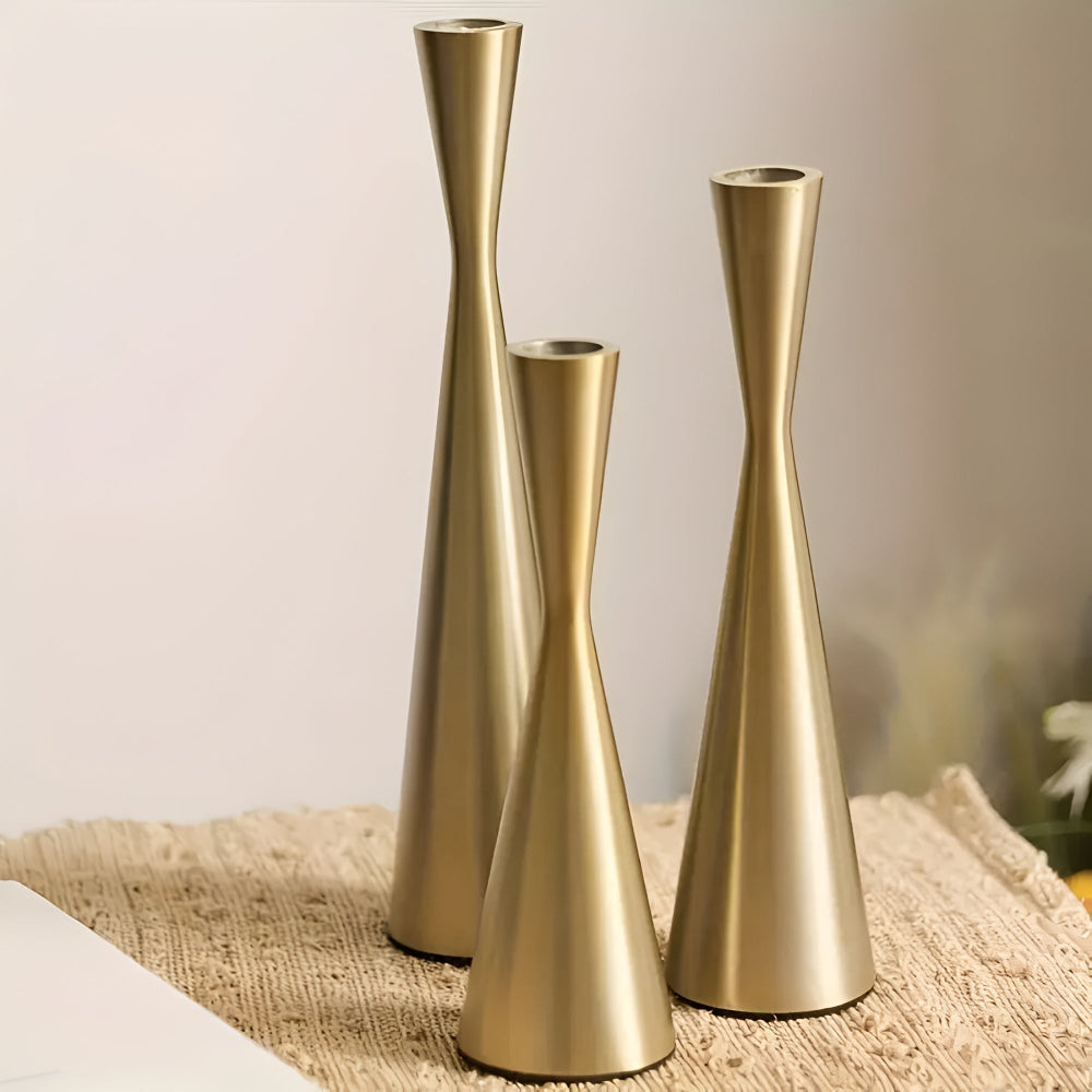 Eleganter Nordischer Messing-Waist Kerzenhalter | 3er Set