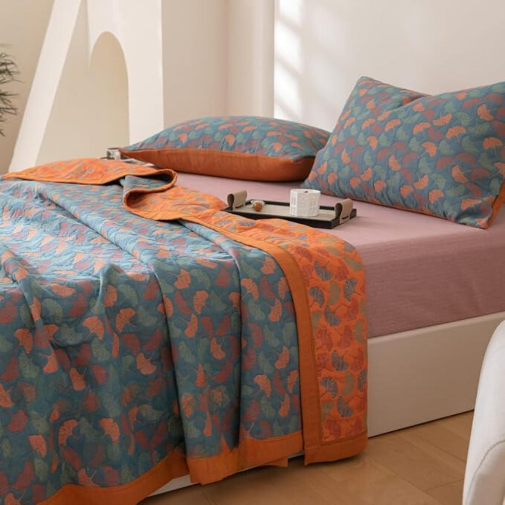 Ginkgo-Blatt-Druck Wendeblanket