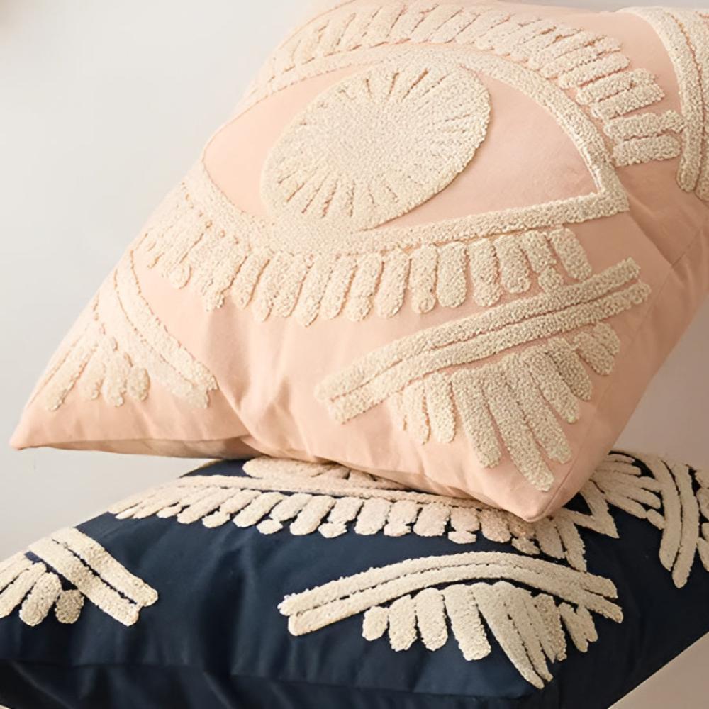 Boho Eye Bestickter Kissenbezug