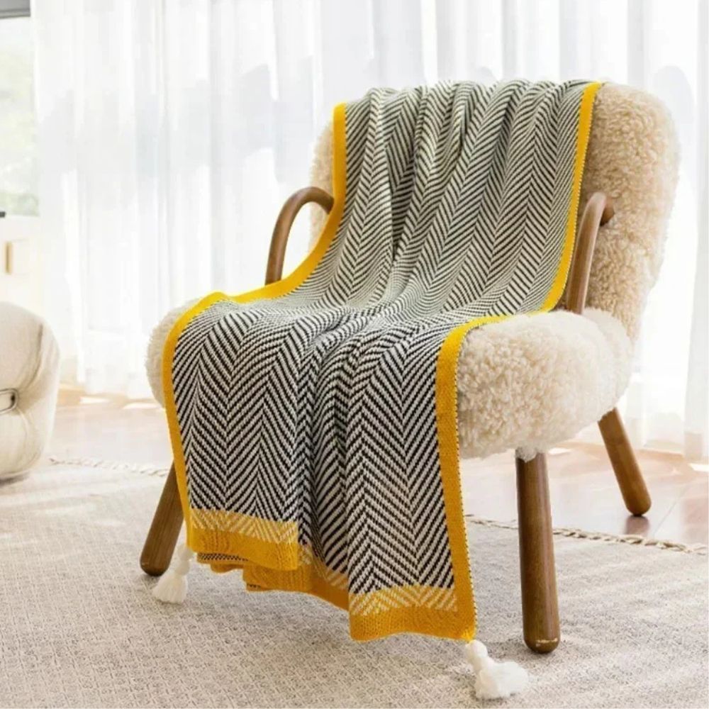 Goldene Chevron Luxusdecke