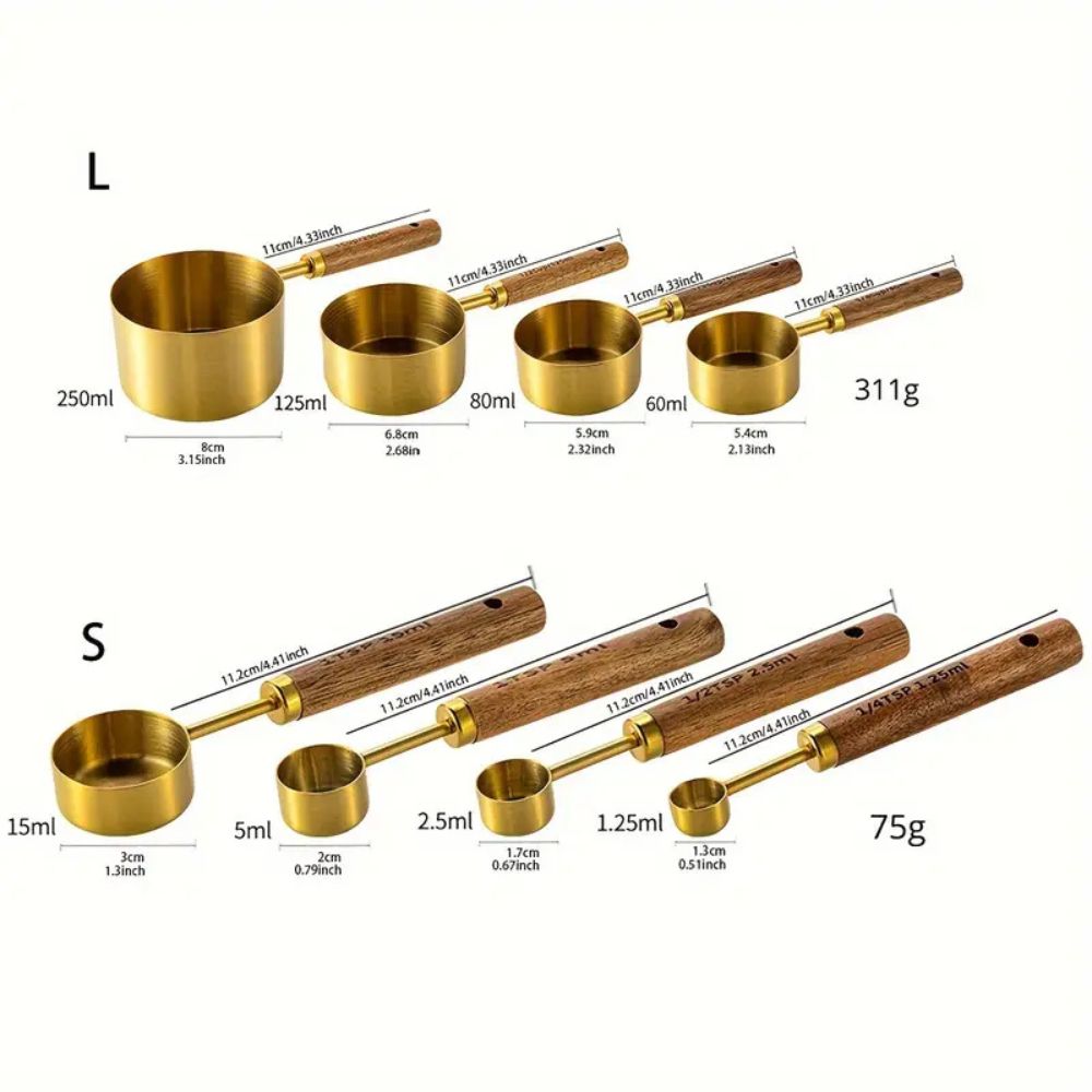 Goldenes Messlöffel-Set