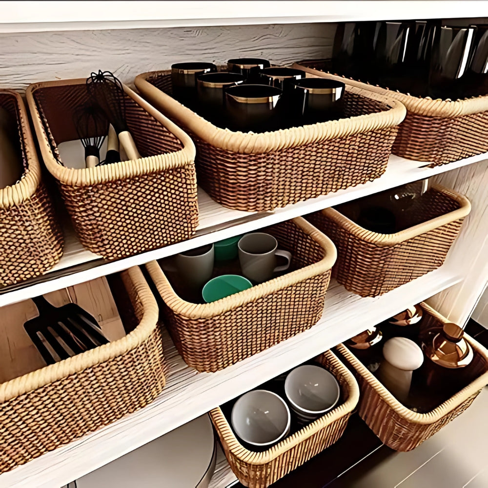 Artisan Rechteckiger Rattan Aufbewahrungskorb