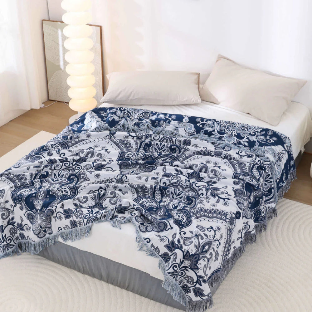Paisley Traum Baumwoll Quasten Decke