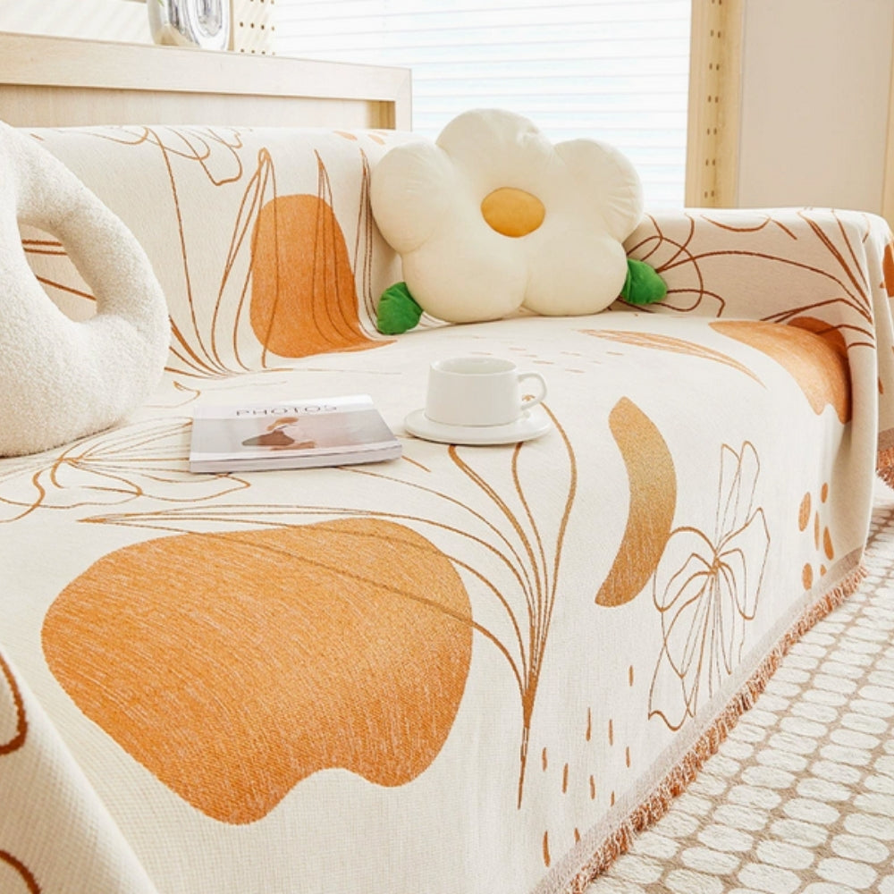 Florale Essenz Chenille Sofaüberwurf