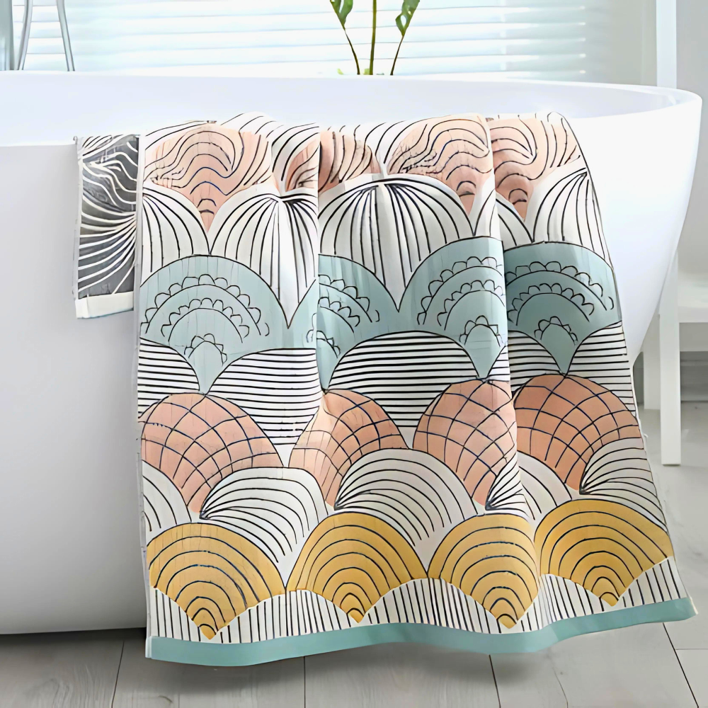 Muschel-Druck Jacquard Baumwoll-Badetuch