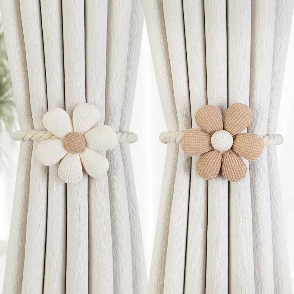 Zarte Blumen Magnetische Vorhanghalterung | 2er Set
