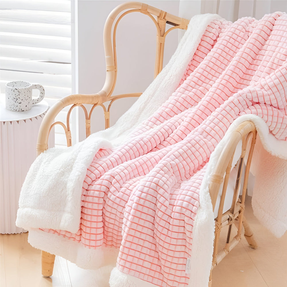 Warmes Waffel Sherpa-Decke