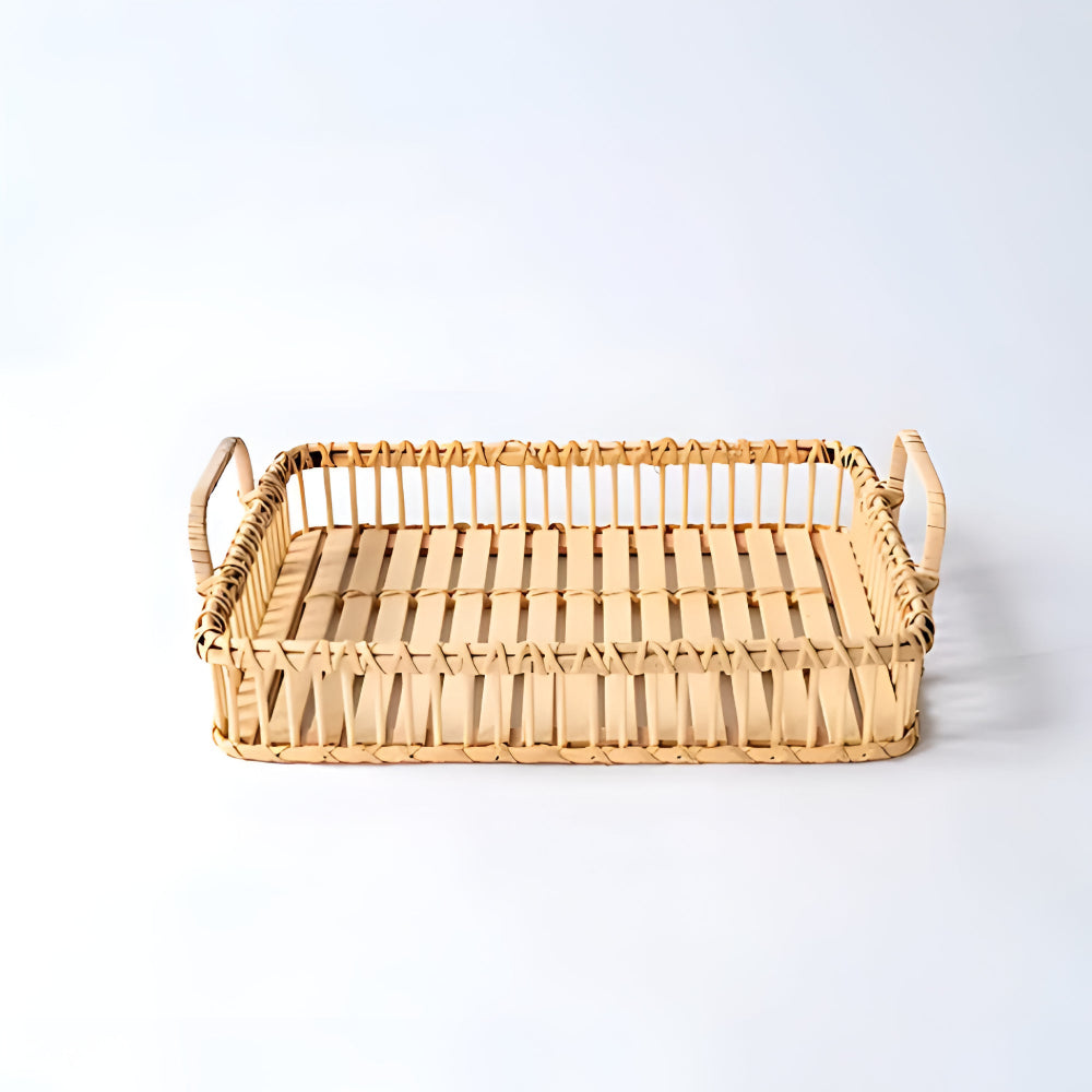 Rustikales Geflecht Rattan Tablett