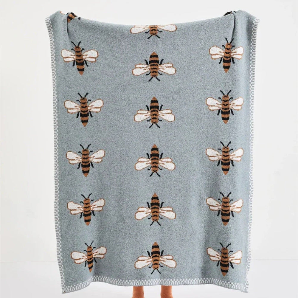 Fuzzy Bee Muster Wurfdecke