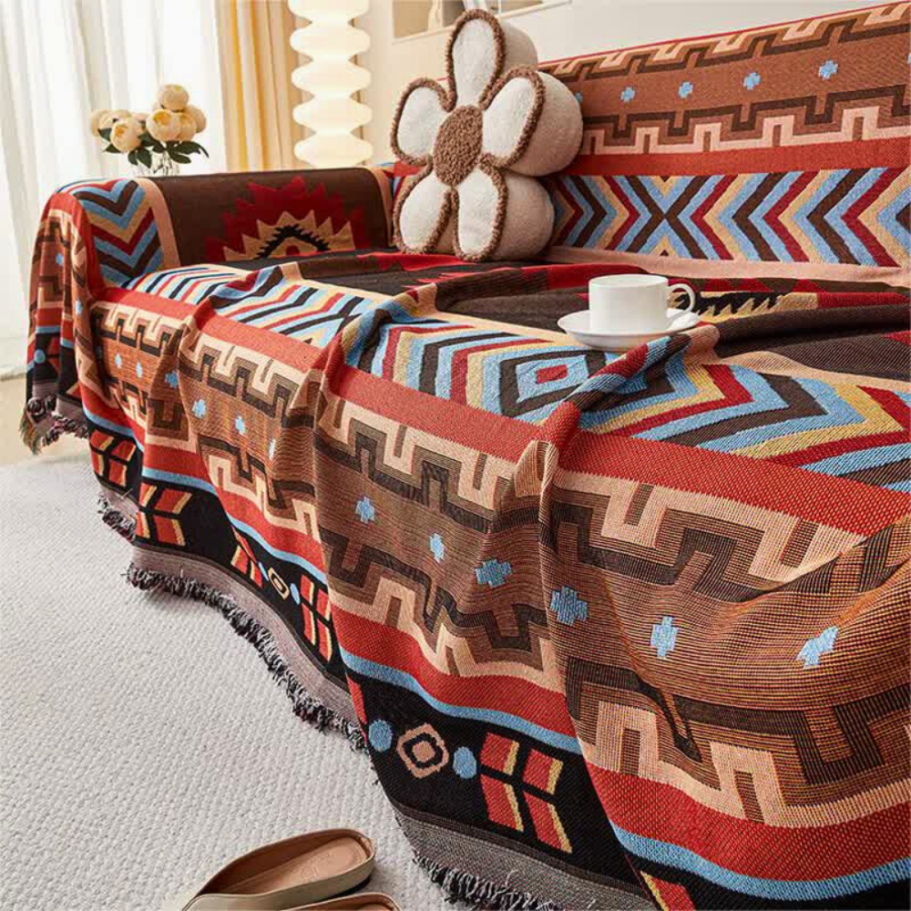Boho Geometrische Schönheit Sofaüberwurf