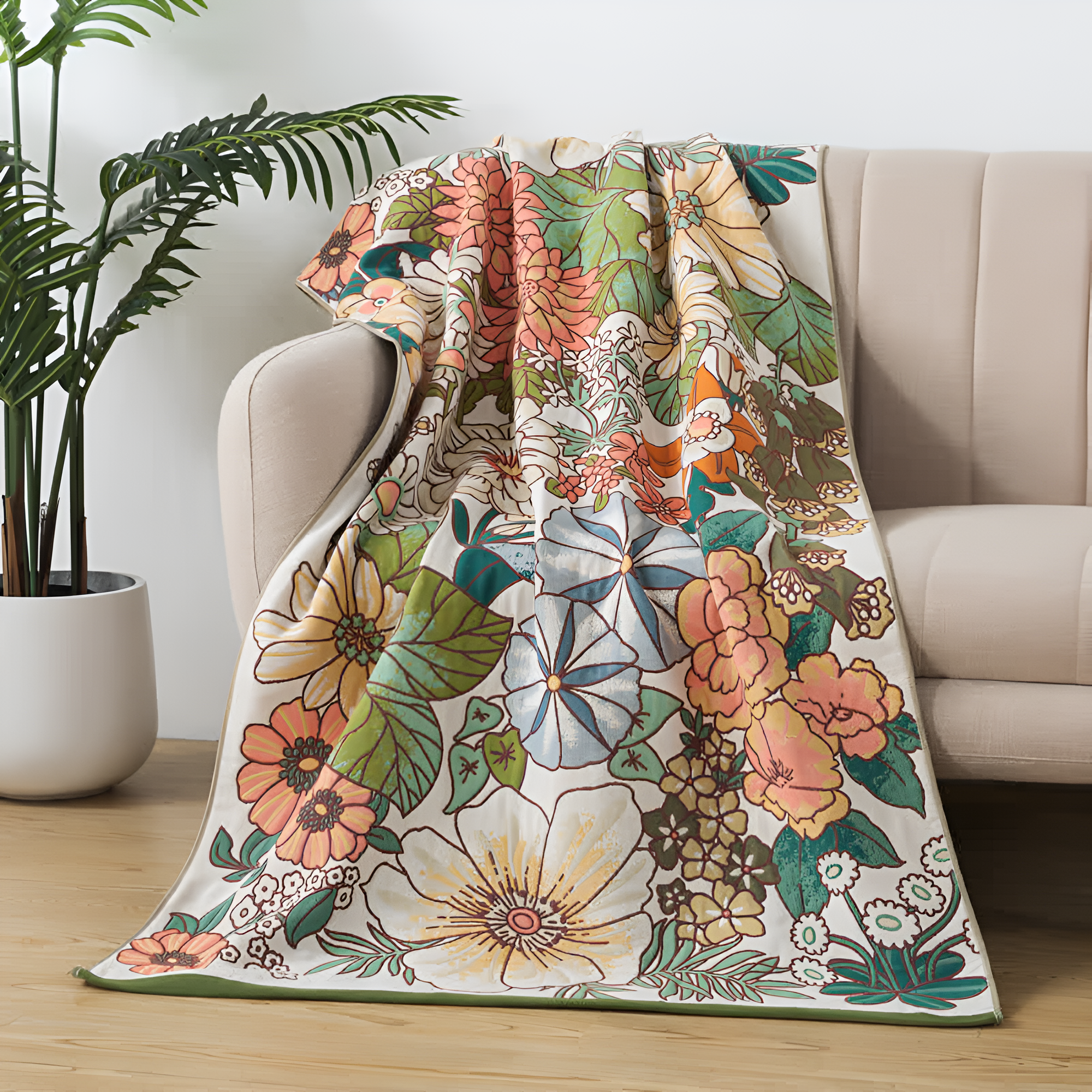 Tropisches Floral Weiches Badetuch