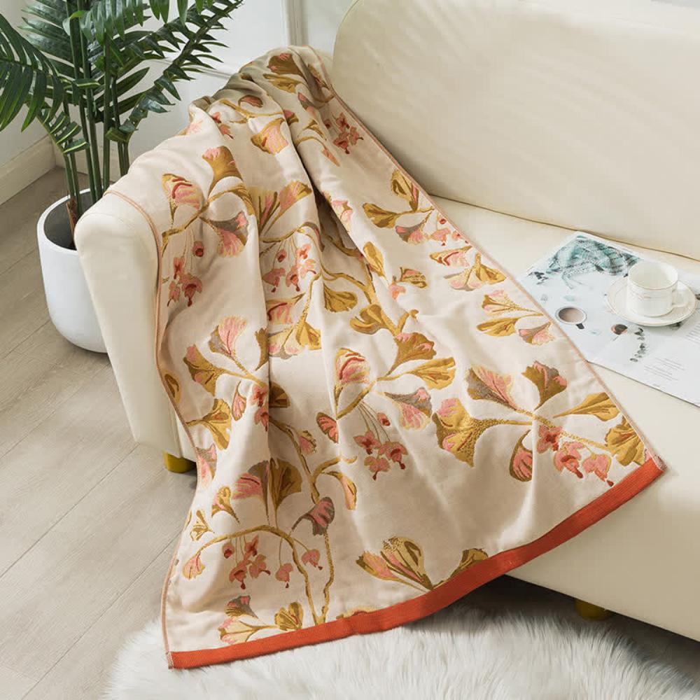 Ginkgo Blatt Baumwoll-Gaze Handtuch