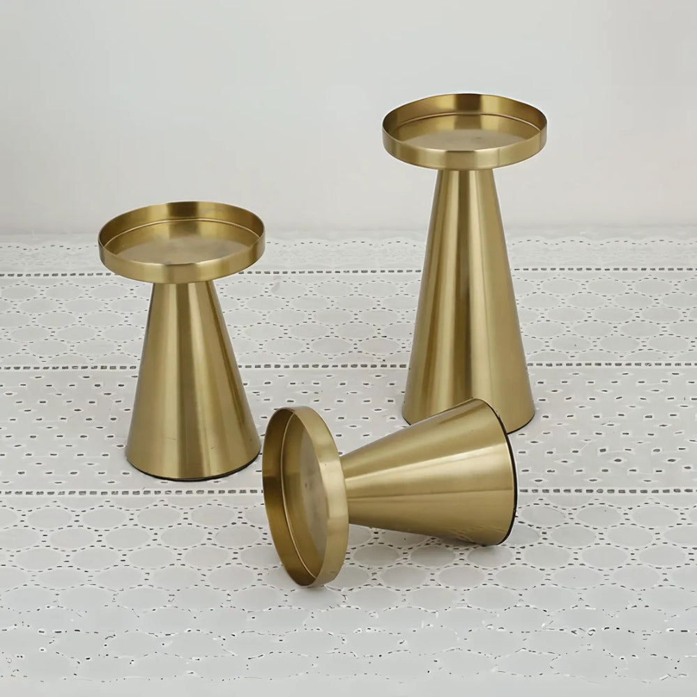 Elegante Messingkerzenhalter | Set von 3
