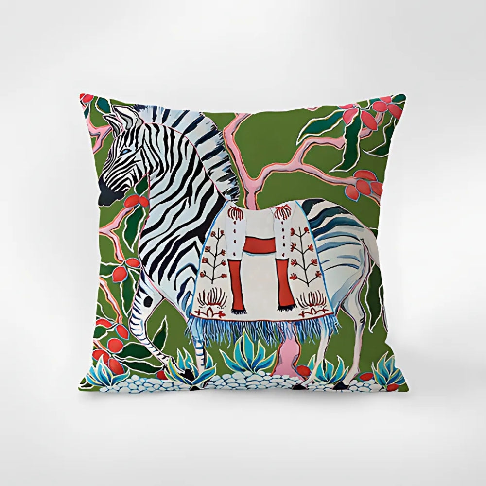 Zebra-Teppich Quasten Kissenbezug