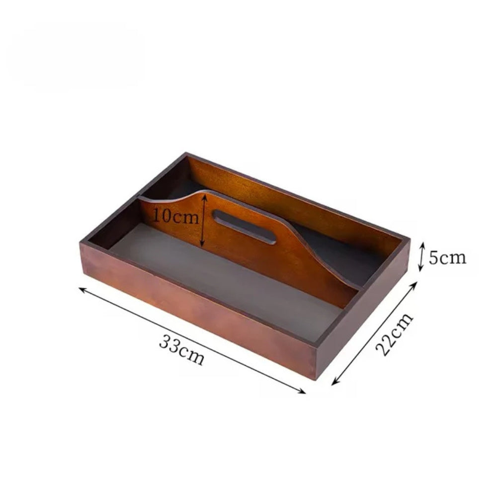 Zeitloser Vintage Holz Organizer Tray