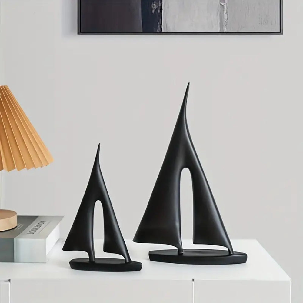Minimalistische Segelboot-inspirierte Tischdekoration