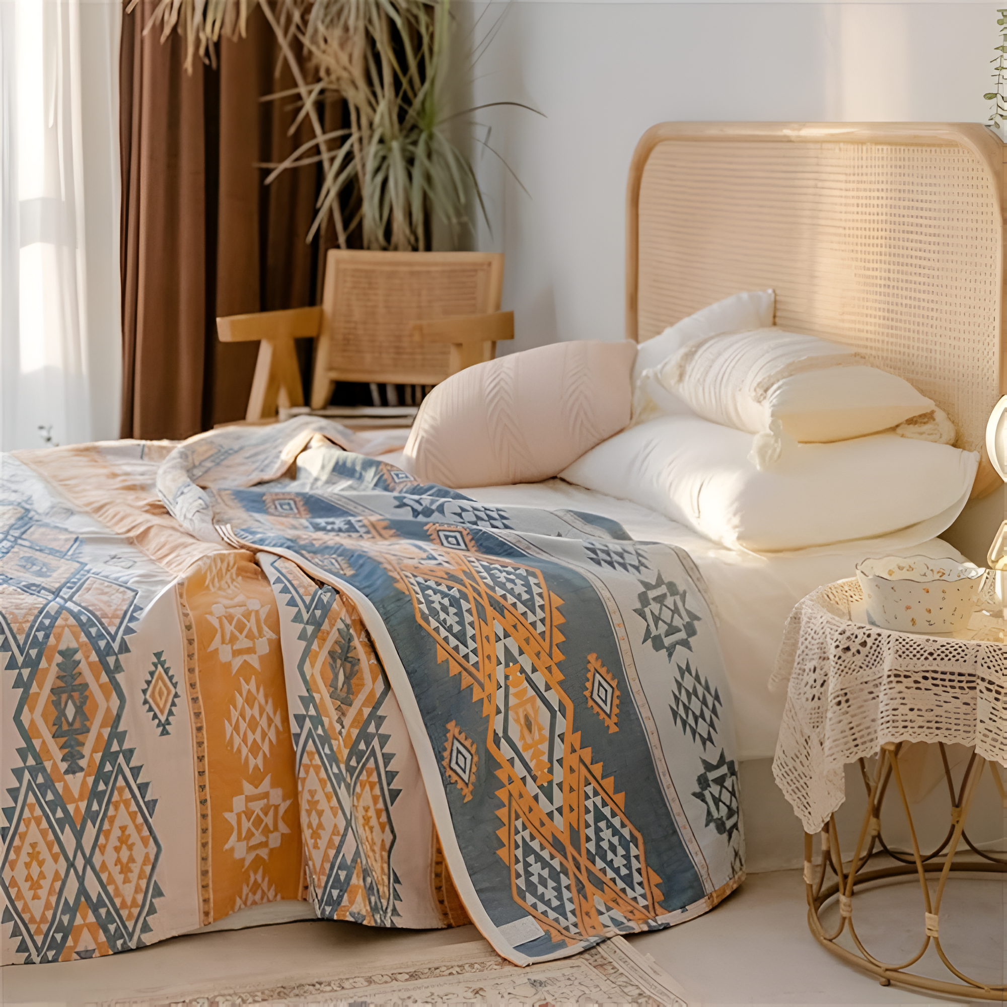 Serene Boho-Stil Baumwolldecke