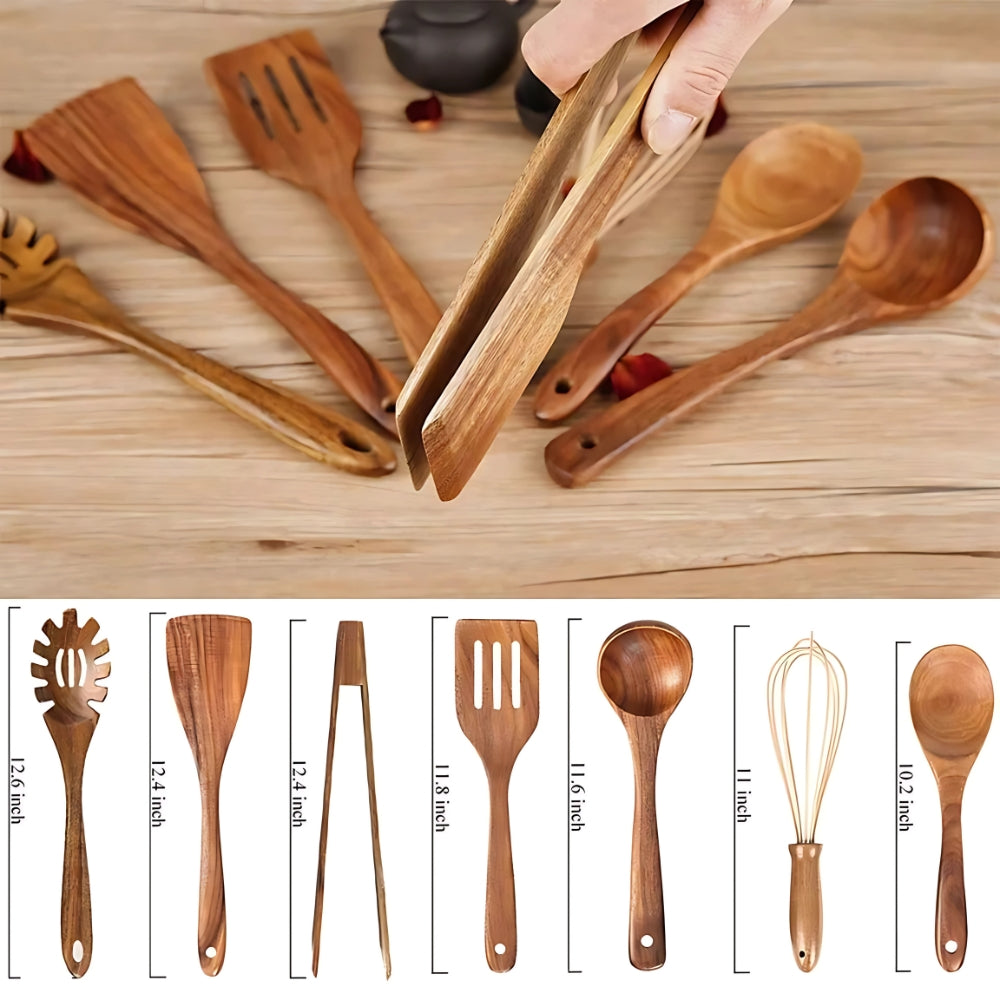 Premium Holzkochutensilien | 7 Sets