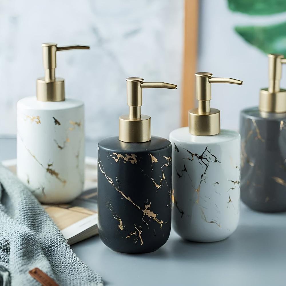 Goldene Marmor Luxus Spender
