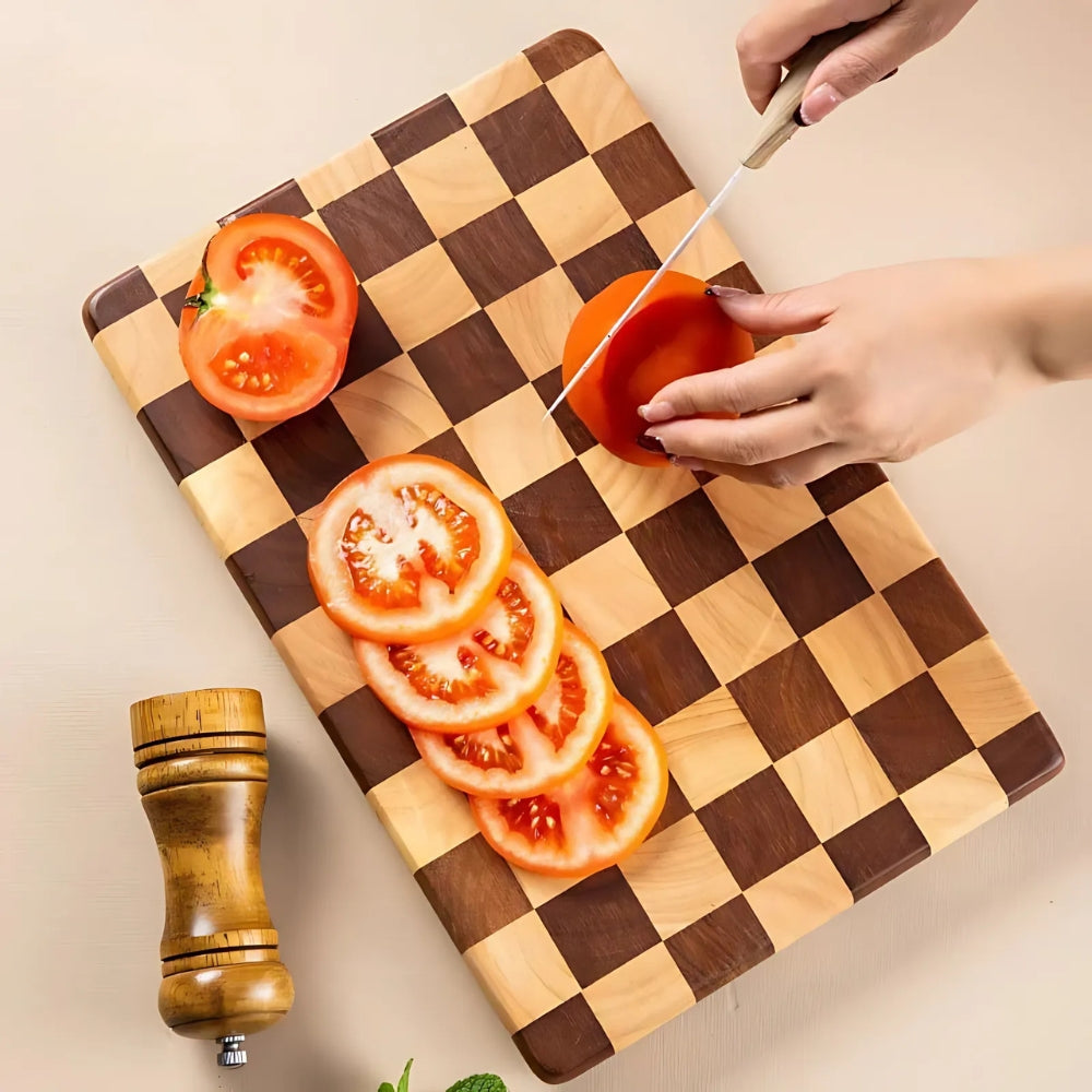 Schach-inspirierte Akazienholz-Schneidebrett