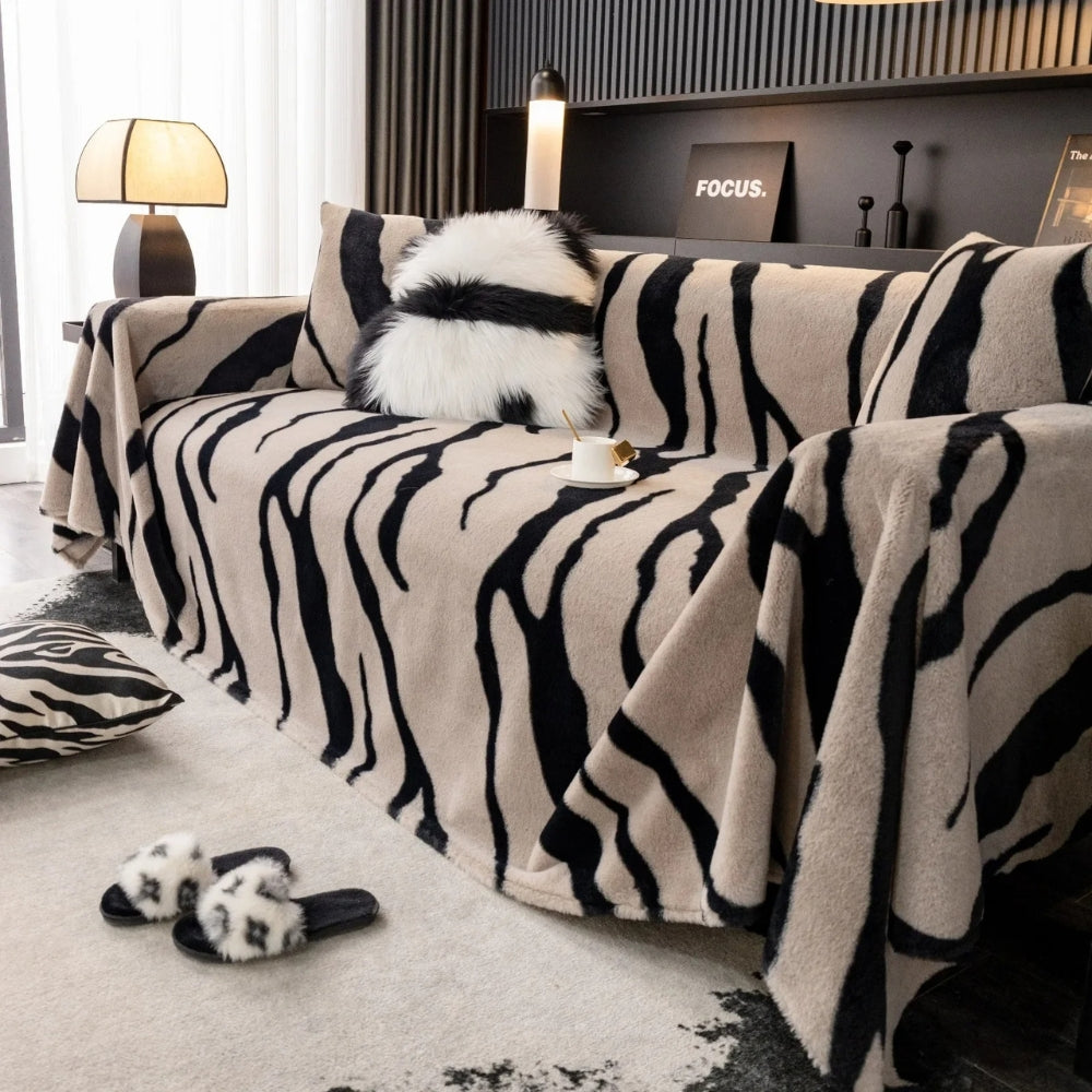 Wild Stripes Zebra Fleece Sofaüberzug
