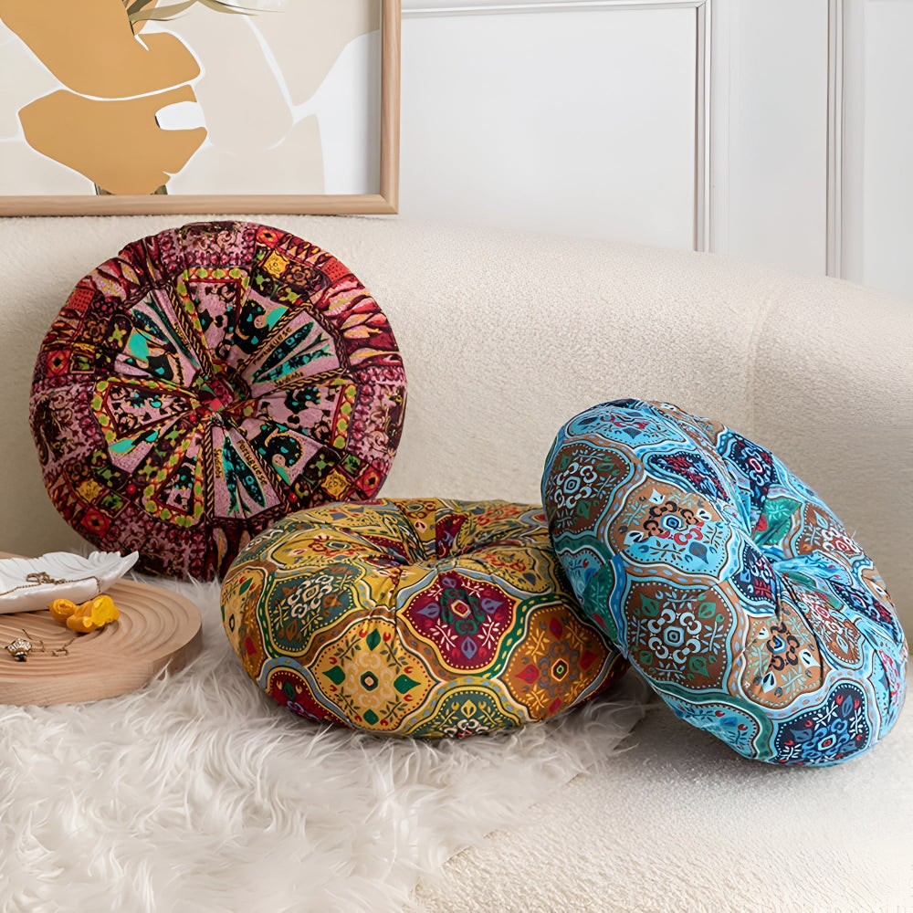Boho Rundes Sitzkissen