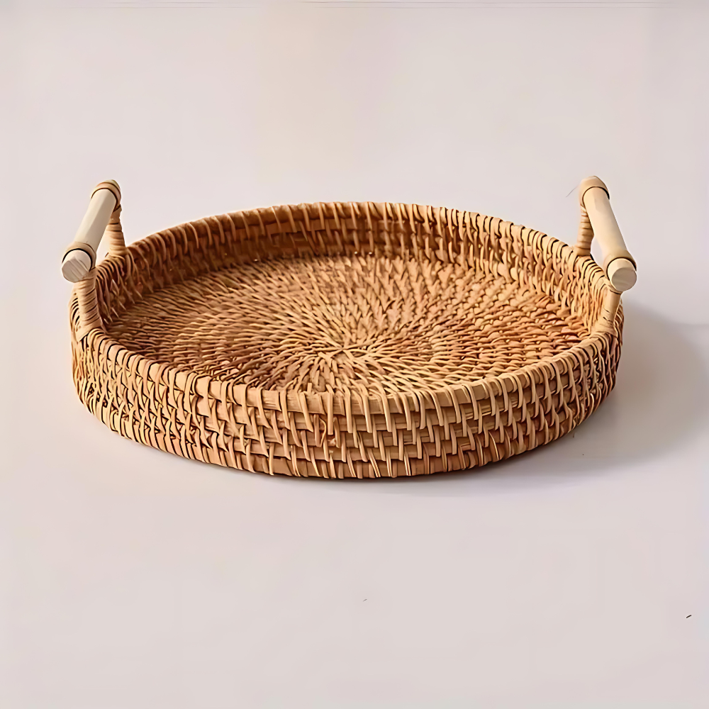 Handgefertigtes Rattan-Serviertablett